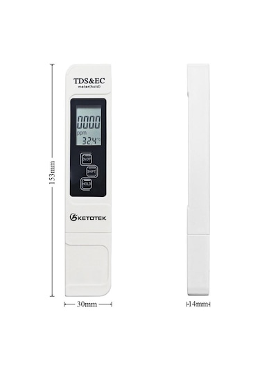 Taşınabilir Dijital Ph Ölçer 0.00-14.0 Ph Test Cihazı Tds Ec Metre Termometre 0-9999us/cm 0-9999ppm Tds Ec Meter