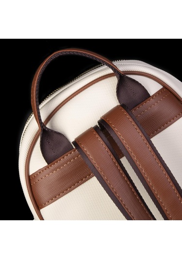 Nas Bag Kadın Orta Boy Sırt Çantası Krem Taba Kahve Lacste Çok Renkli