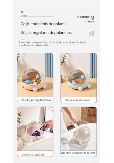 Ev Sevimli Kutu Masaüstü Çeşitli Saklama Kutusu Mavi 2l