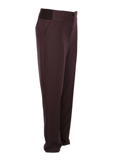 Gala-xi Minimalist Yüksek Bel Midi Kadın Pantolon - Şık Ve Konforlu Kahverengi