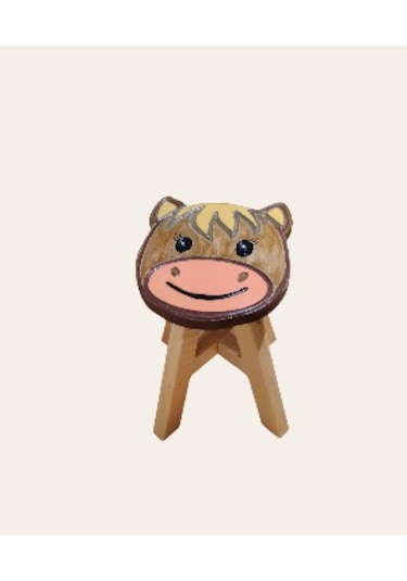 Sevimli Sıpa Ahşap El Yapımı Çocuk Taburesi