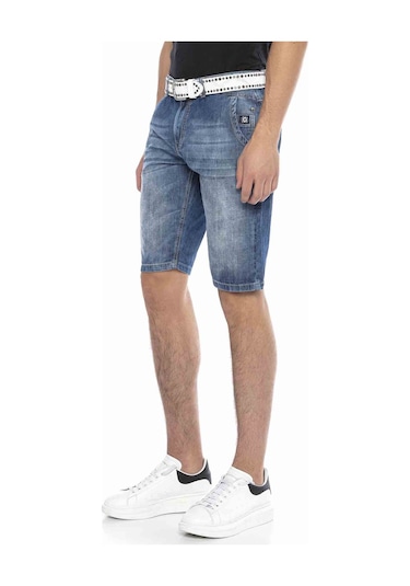 Ck217 Klasik Cep Basic Mavi Erkek Kot Kapri Şort Mavi