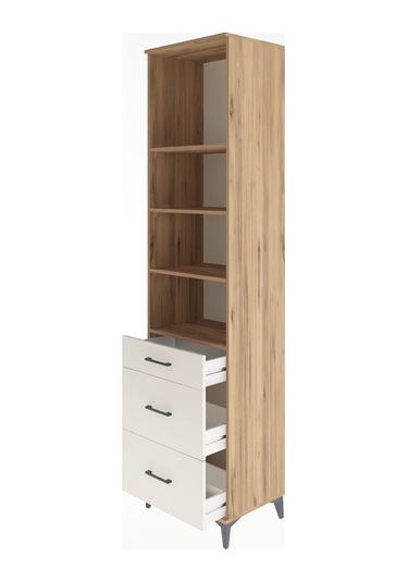 Hyperion Dolap 4 Raflı 3 Çekmeceli 60x44x243 Çam-aytaşı Çam