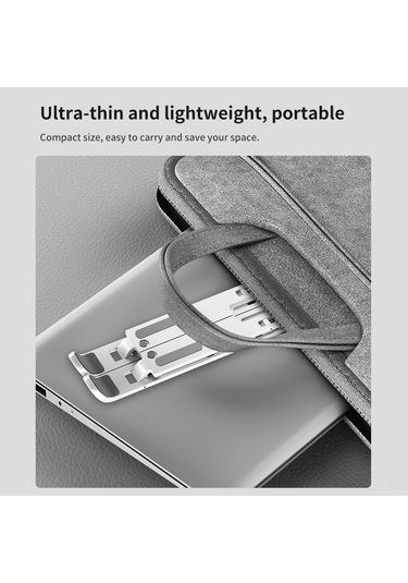 Monyee Abs Plastik Dizüstü Bilgisayar Tutucu, 10 Seviye Yükseklik Ayarı, Soğutma Delikli Tasarım, Katlanabilir Taşınabilir Masaüstü Dayanak Siyah