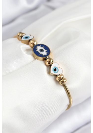 Dodes Dodes 316l Çelik Göz Charm Model Gold Renk Kadın Bileklik Tg27bb7843 Çok Renkli