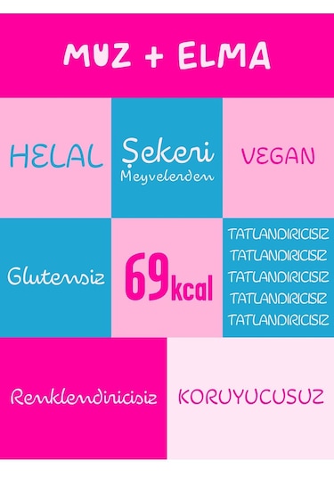 Muz + İncir Karma Meyve Barı 24 Adet Sağlıklı Atıştırmalıklar Vegan, Glutensiz 20gr X 24 Adet