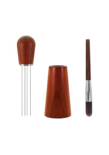 Metabagua Espresso Kahve Karıştırıcı, Barista Dağıtım Aracı, 4 Iğneli B Ghgı61 Kahverengi