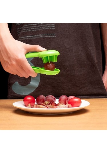 Dancemonkey Cbtx Üzüm Dilimleyici Uygun Ev Yaban Mersini Çilek Dilimleyici Mutfak Aletleri Yeşil, Küçük Boy Yeşil