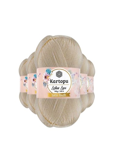 5 Adet Lotus Lux Bikini Büstiyer Bluz Simli Örgü İpi K025 Krem