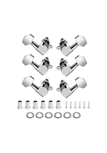 Midex Cb-60 Elektro Gitar İçin Kaliteli Profesyonel Burgu Takımı Silver 1 Set