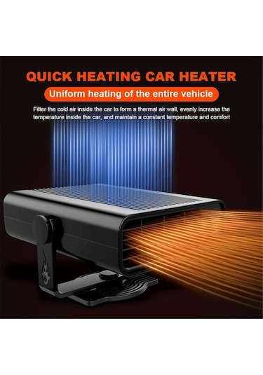 Novahub 12v 120w Araç Isıtıcı, Taşınabilir Cam Silecek, Hızlı Isıtma, Buz Çözme, Sis Giderici, Kış Isıtıcısı, 360 Dönme