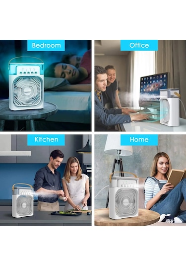 Taşınabilir Fan Klimalar Usb Elektrikli Fan Hava Soğutucu Led Açık Yeşil