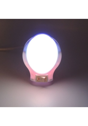 Ufo Led Gece Lambası 0,5W Tasarruflu Işıklı Fişli Düğmeli Çok Renkli