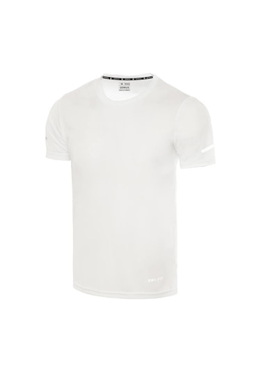 Erkek Nem Emici Hızlı Kuruma Atletik Teknik Performans Spor T-shirt Drıfıt-kısakol Beyaz