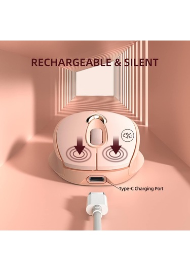 Inphıc M8 Şarj Edilebilir 2.4g Kablosuz Oyun Çalışma Mouse Şık Kızlar Sessiz Fareler