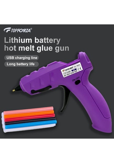Honeybeeshop Topforza Mini Sıcak Tutkal Tabancası 8w 2000mah Şarj Edilebilir 10 Renkli Çubuk Usb Şarj Anti Damlama Dıy Ev Onarımı