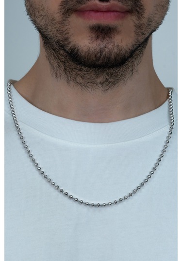 Erkek Çelik Kolye Top Zincir Spor Model 4 Mm 56 Cm Jdepp (31175627) Beyaz