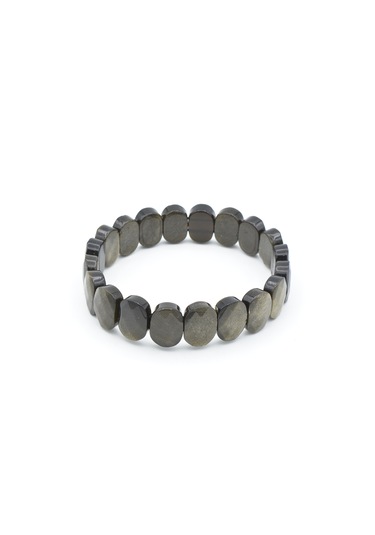 Hakiki Doğal Rainbow Obsidyen Taşı Bileklik Siyah