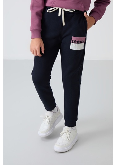 Tommy Life Soft Vişne-lacivert Pamuklu Kalın İçi Tüylü Yumuşak Dokulu Standart Fit Baskılı Erkek Çocuk Eşofman Kırmızı - Lacivert