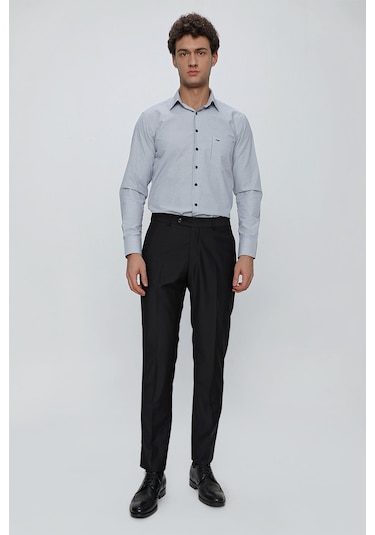 Siyah Gabardin Yan Cepli Slim Fit Dar Kesim Basic Pantolon 1003240013-siyah Siyah