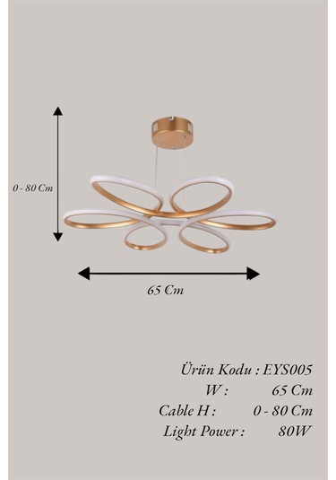 Modern Eskitme Papatya Tek Renk Beyaz&sarı&günışığı Led Avize Gold
