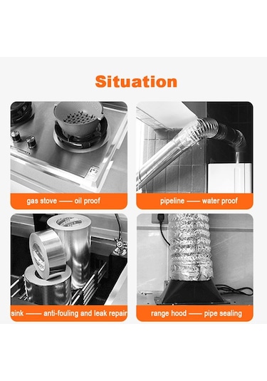 Lavabo Su Geçirmez Etiket Anti-kalıp Bant Tezgah Üstü Tuvalet Boşluğu Isı Yalıtımı Alüminyum Folyo Bant 5cm&5m&0.1mm