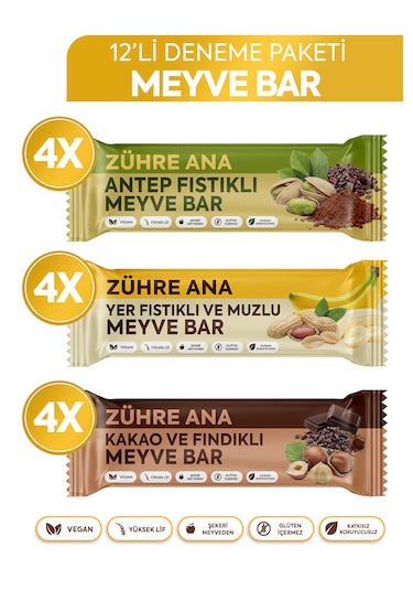 Meyve Bar Deneme Paketi 35 Gr X 12 Adet 3 Çeşit