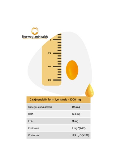 Norwegian Health Omega 3 Gummies Çocuklar için Tutti Frutti Aromalı Norveç Somonlu Balık Yağı 3 x 30 Çiğnenebilir Fom