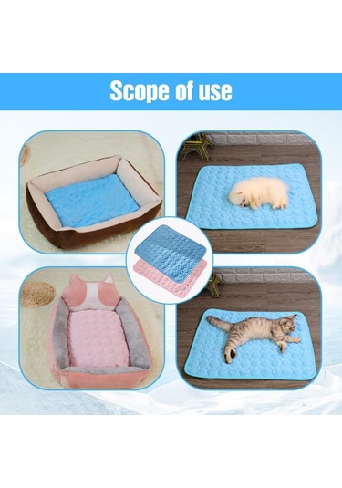 Hangfox Köpekler İçin Soğutucu Buz İpi Yastık - Yazın Serinletici, Soluk Ve Dayanıklı, Makine Yıkama Uygun, Kaymaz Altı - Gri S 50x40cm 4kg'a Kadar Uygun