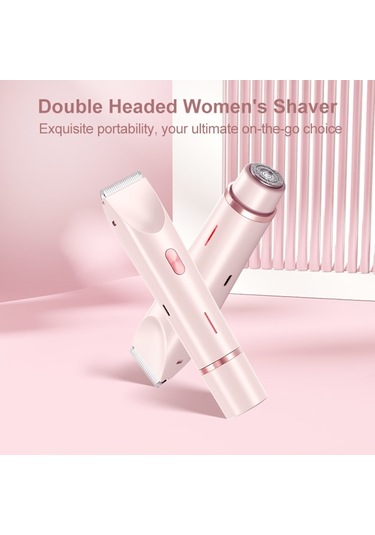 Paris Kadınlar İçin 2'si 1 Arada Elektrikli Tıraş Makinesi, Su Geçirmez, Bikini Bölgesi Düzeltici, Çift Başlık, Tip-c Mor