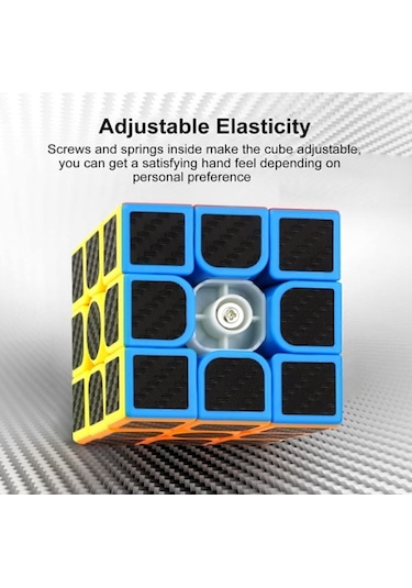 3x3x3 Professıonal Speed Cube Carbon Fıber - Karbon Fiber Profesyonel Rubik Zeka Sabır Küpü