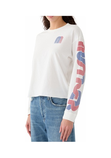 Mother Denim Uzun Kollu Rahat Kesim Sweatshirt Bej - Krem