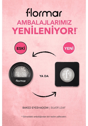 Flormar Yoğun Işıltılı Göz Farı - Baked Eyeshadow -009 Silver Leaf- 8682536052504