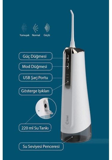 Kiwi Ktb-6051 Portatif Taşınılabilir Şarjlı Ağız Bakım