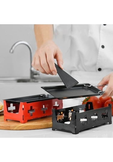 Ulzyvf Createtech Yapışmaz Spatula Siyah Seti Raclette Peynir Izgara Ekipmanı Kırmızı - Ambition Özel Ürün Siyah Siyah