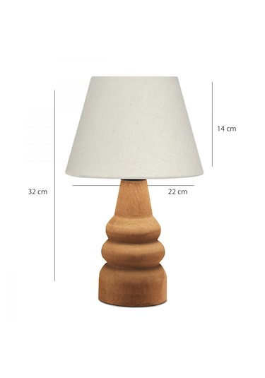 Homing AYD-3562 Natural Ahşap Kumaş Başlık Abajur Keten