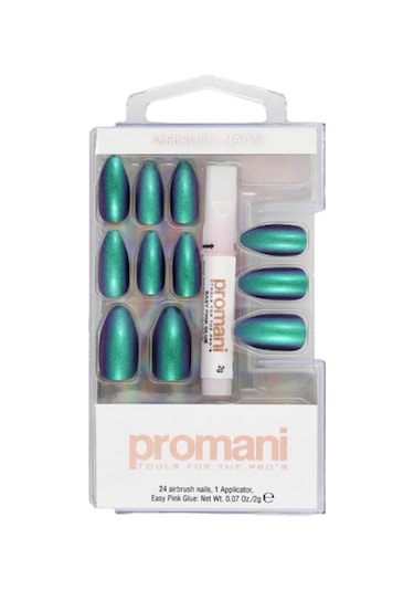 Promani PR-5657 Neon Petrol Takma Tırnak Kiti