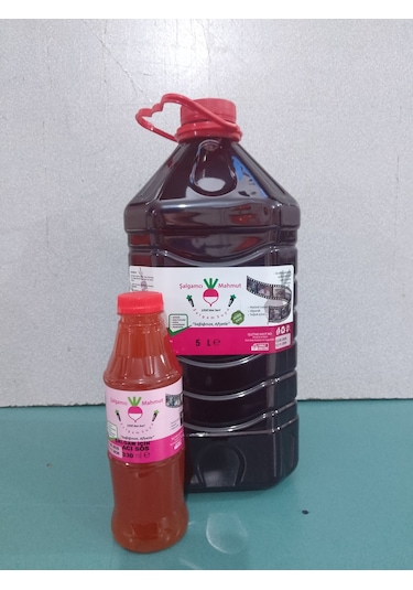 Şalgamcı Mahmut Ev Yapımı Adana Şalgamı Acısı Ayrı Şişede Hediye 1 X 5 L