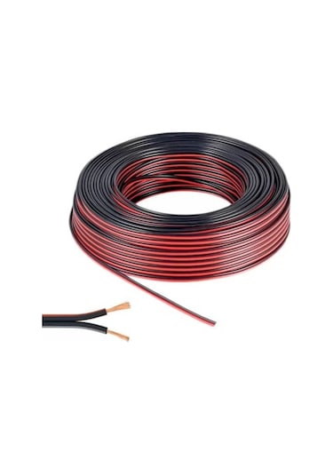 Sas Kablo Cca Kordon Siyah Renk Çok Telli Tam Kesit 100 Metre 2 x 0.75 MM