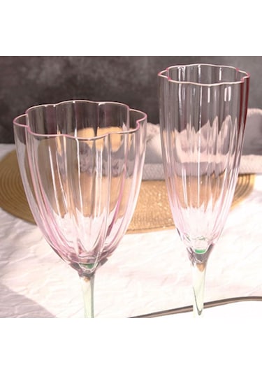 Vintage Gözlükler Açık Cam Kokteyl Gözlükleri Uzun Köklü Yaratıcı Şampanya Gözlükleri