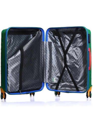 Benetton Orta Boy %100 Polipropilen Kırılmaz Valiz Yeşil Bnt2000 Yeşil