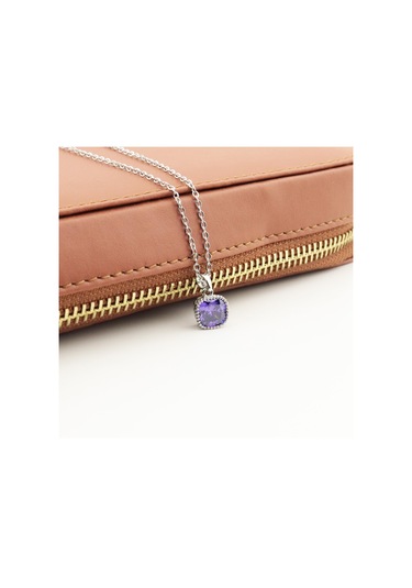 Pigado Paslanmaz Çelik Kristal Taşlı Çelik Kolye