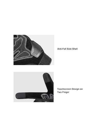 Tenfowee Aumotop Lh-03 Dört Mevsim Motosiklet Eldiveni - Dokunmatik Ekran, Güneşten Koruma, Sürüş Rahatlığı, Xxl Boy, Siyah-gri