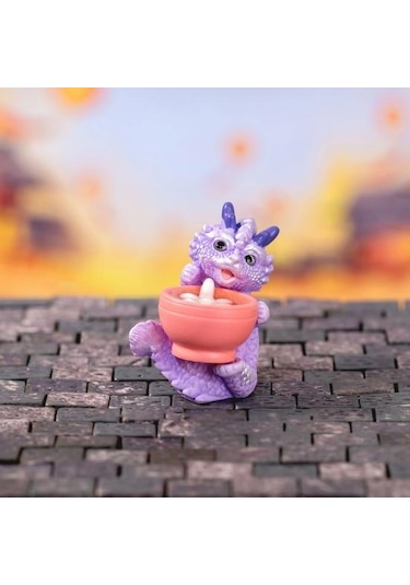 Mini Ejderha Süs Parlak Renkler Sevimli Ejderha Heykelcik Reçine Süs Yeni Yıl Süslemeleri O