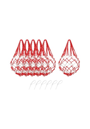 Suntek 6 Adet Karpuz Ağı Balkabağı Destek Kırmızı-beyaz