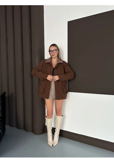 Astarlı Yaka Detaylı Artos Ceket Kahve St2651019 Kahve