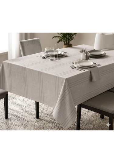 Nevresim Dünyası Dertsiz Masa Örtüsü 160x220 Taş Rengi Çok Renkli