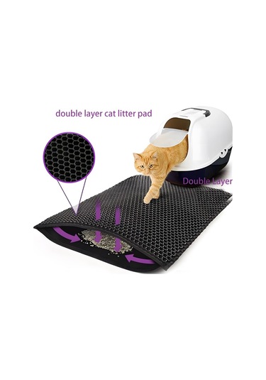 Mufunye Kedi Kumu Tepsisi Petek Tasarım Su Geçirmez Çift Katmanlı L