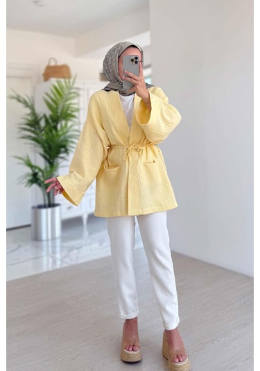Müslin Kimono - Sarı Sarı