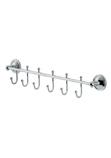 Çelik Banyo Paslanmaz Pirinç Bella Çıkmalı Kanca Altılı Askılık Gri